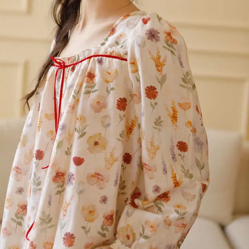Pijama Aurora de Algodão Feminino Longo