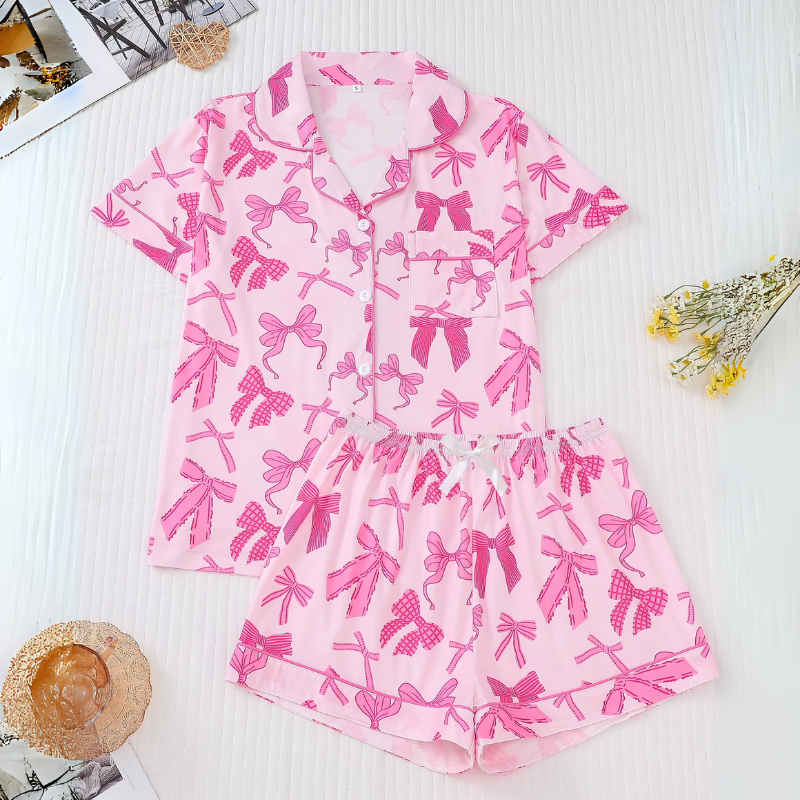 Pijama Lace & Bows Americano Feminino Curto
