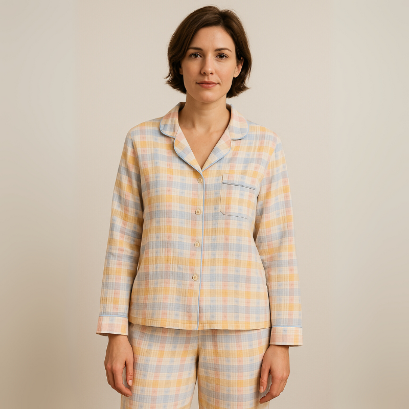 Pijama Casa Poesia Feminino Longo em Algodão