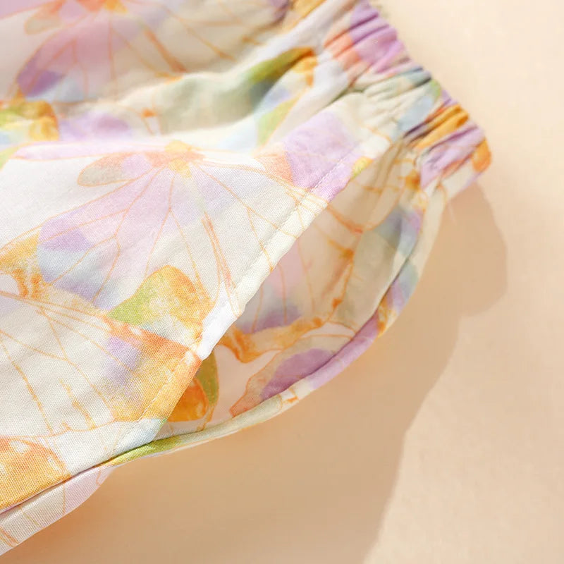 Pijama Borboletas ao Vento em Algodão Feminino Longo