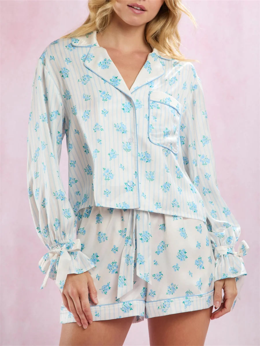 Pijama Rosé Vintage Americano Feminino Curto