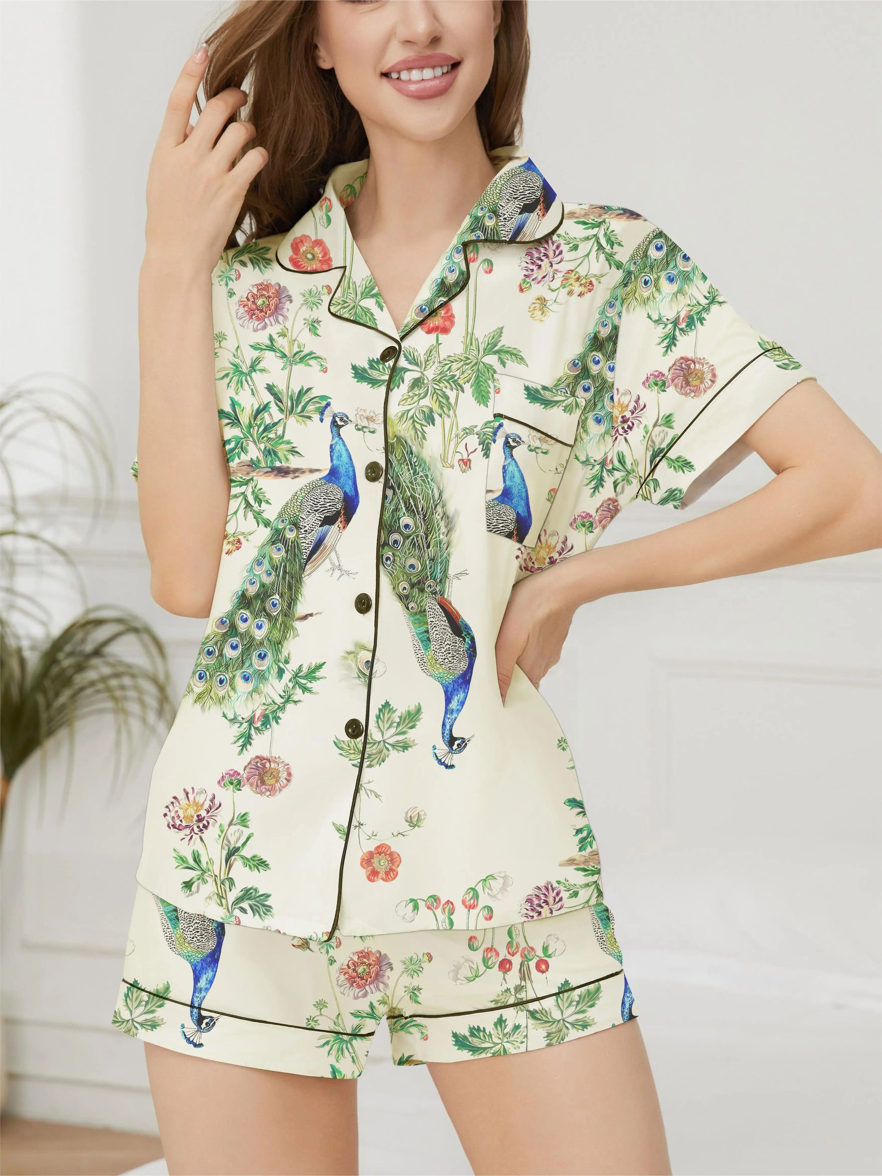 Pijama Peacock Dreams Americano Feminino Curto