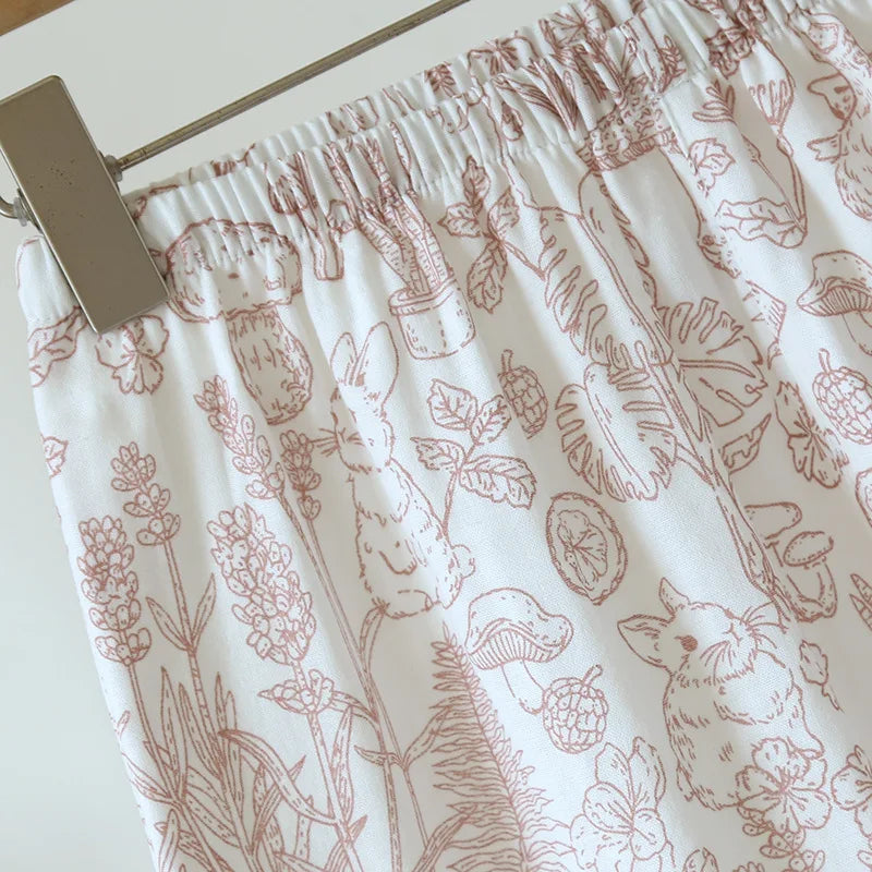 Pijama Rabbit Print Americano Feminino Curto