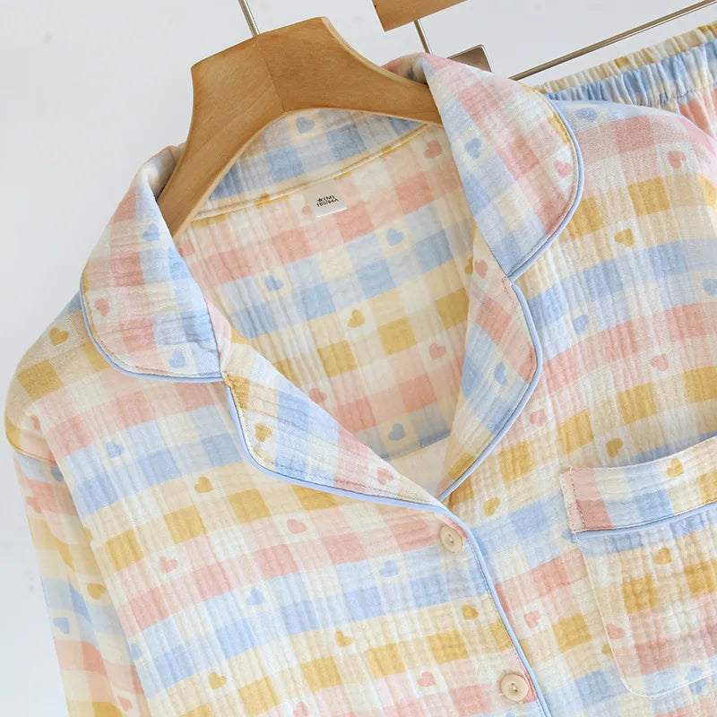 Pijama Casa Poesia Feminino Longo em Algodão