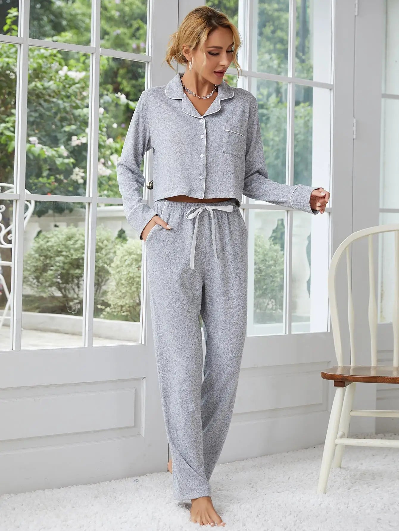 Pijama Minimal Feminino Longo