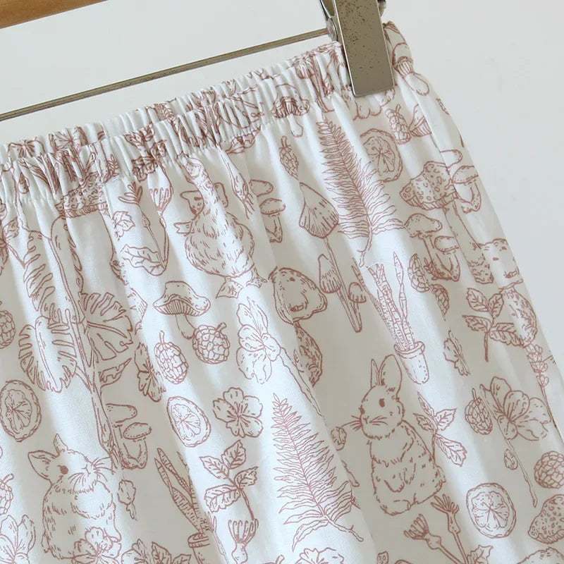 Pijama Rabbit Print Americano Feminino Curto
