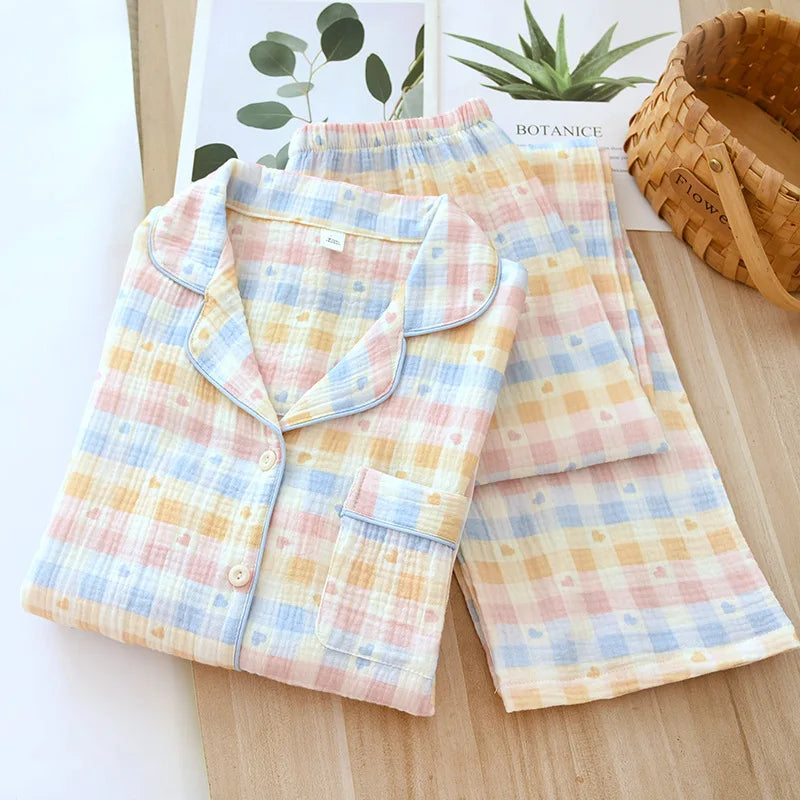 Pijama Casa Poesia Feminino Longo em Algodão
