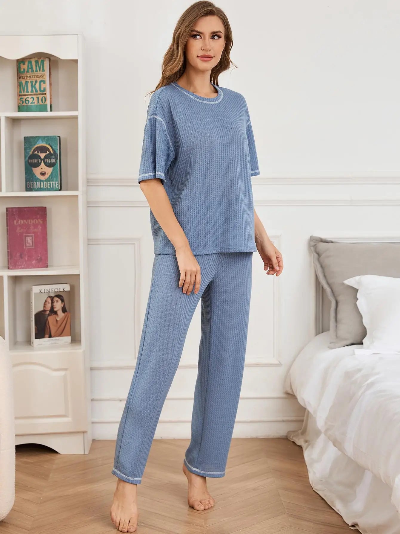Pijama Calm Blue Feminino Longo