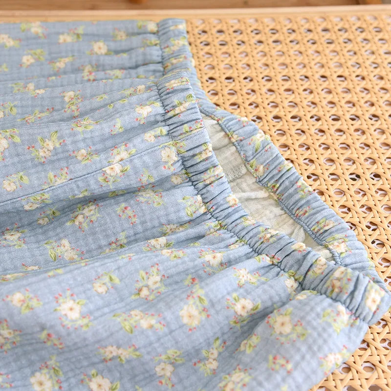 Pijama Flor da Manhã Feminino Longo em Algodão
