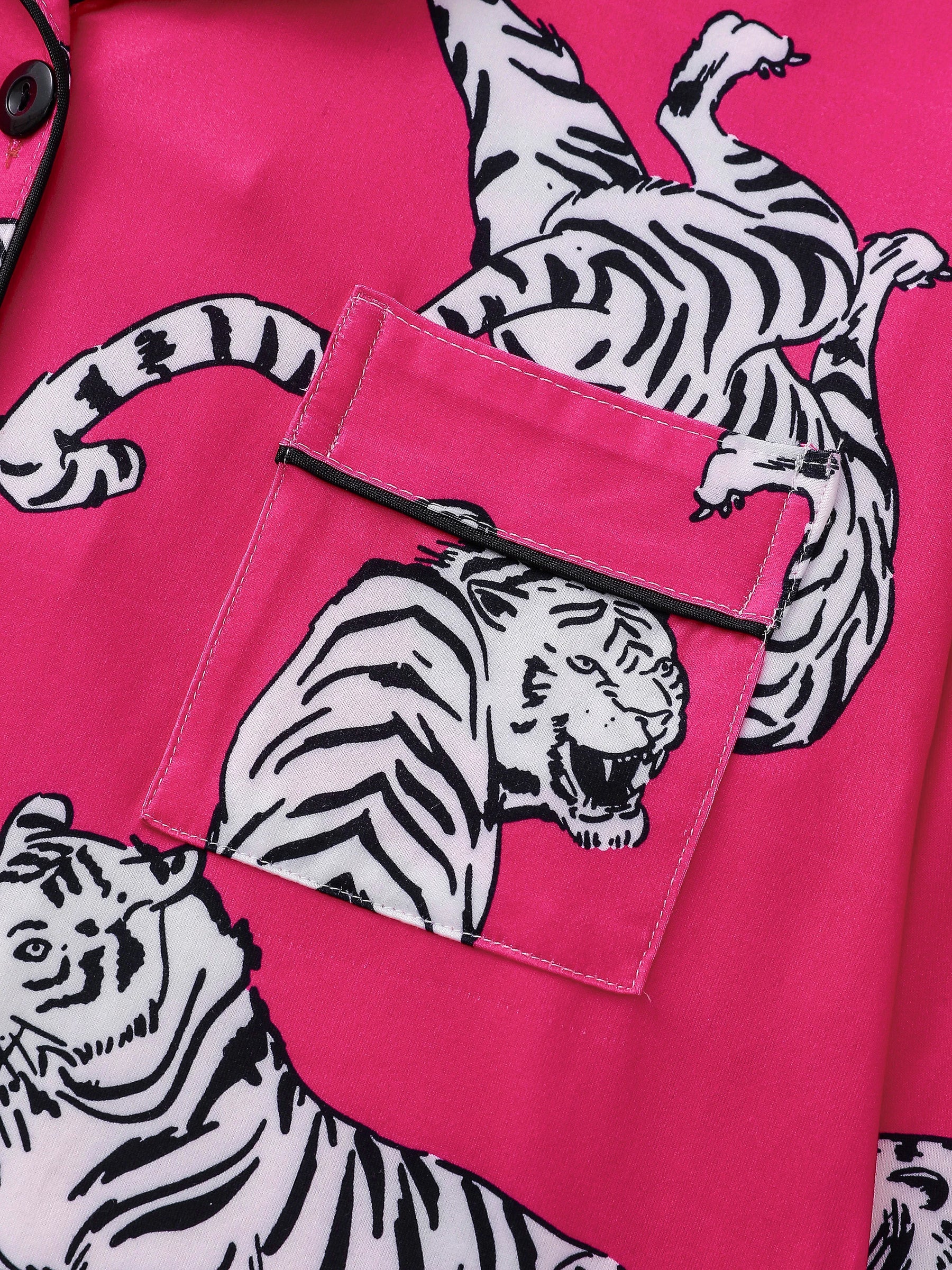 Pijama Pink Tiger Americano Feminino Longo