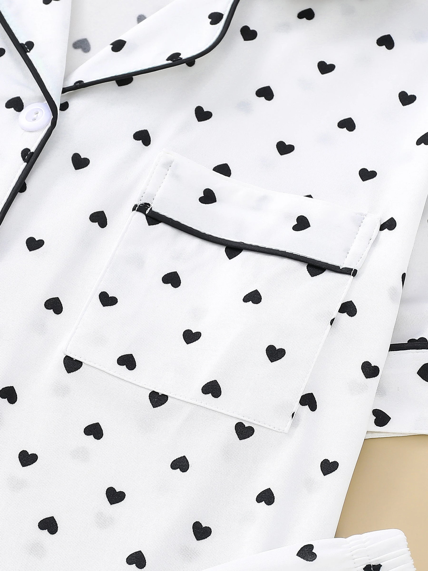 Pijama Amor em Preto & Branco Feminino Longo