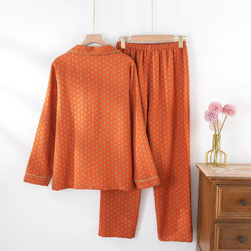 Pijama Sunny Bloom Feminino Longo em Algodão