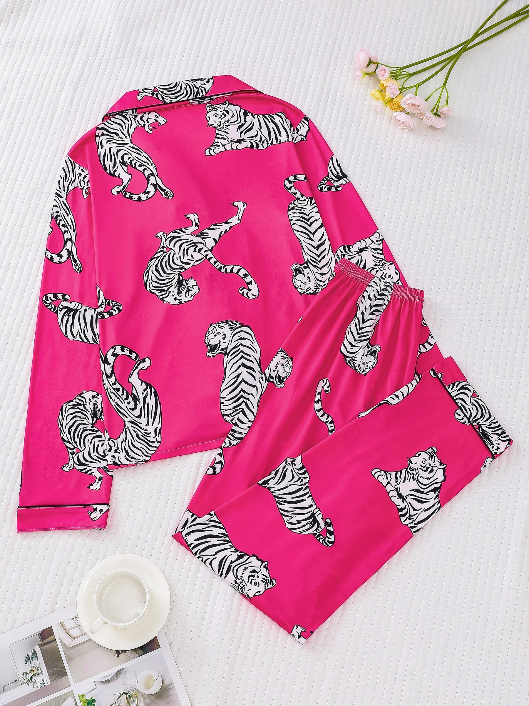 Pijama Pink Tiger Americano Feminino Longo
