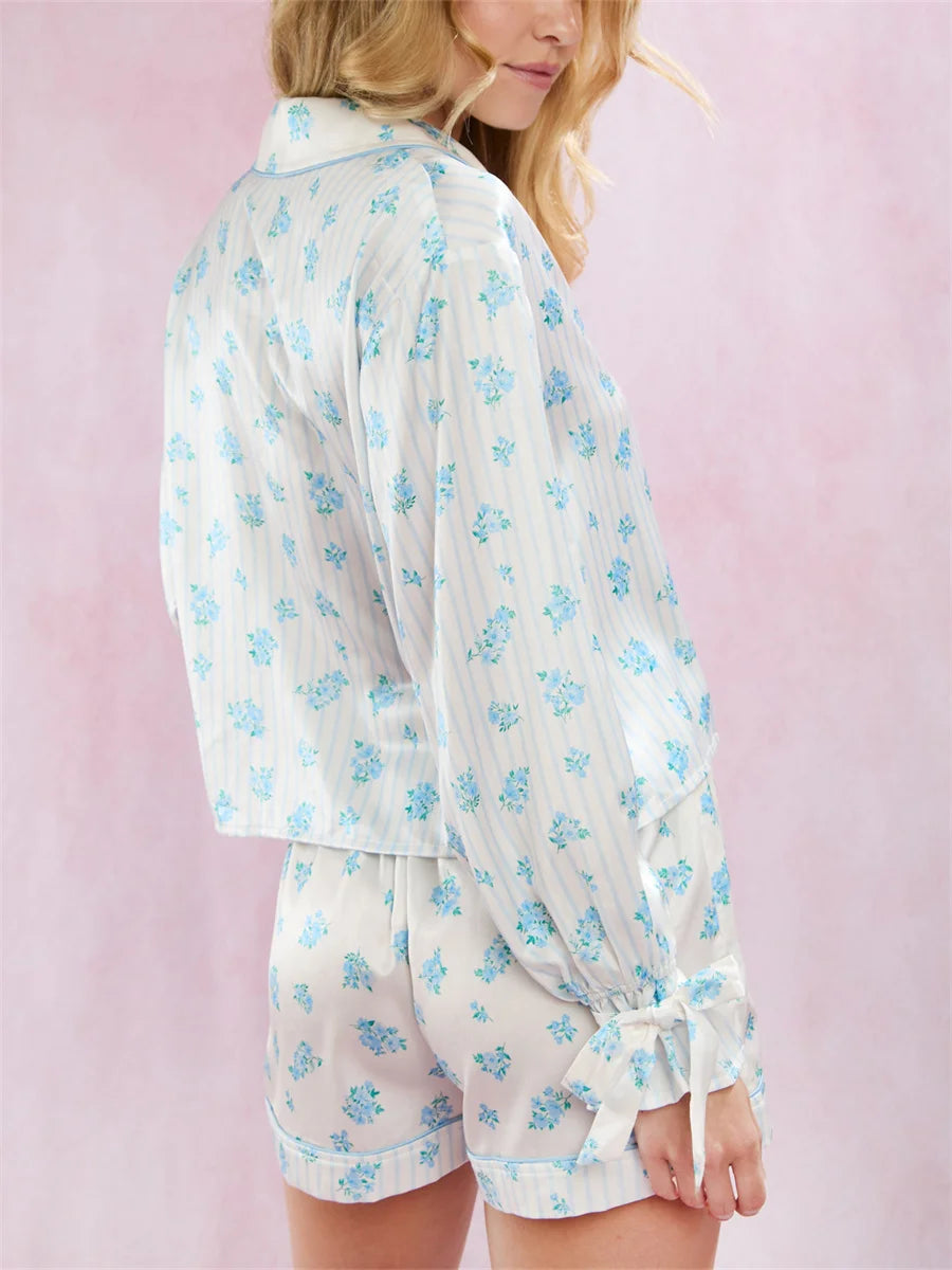 Pijama Rosé Vintage Americano Feminino Curto
