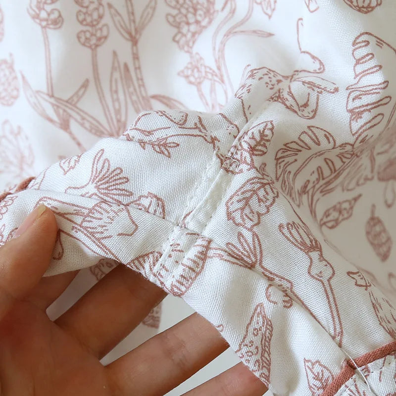 Pijama Rabbit Print Americano Feminino Curto