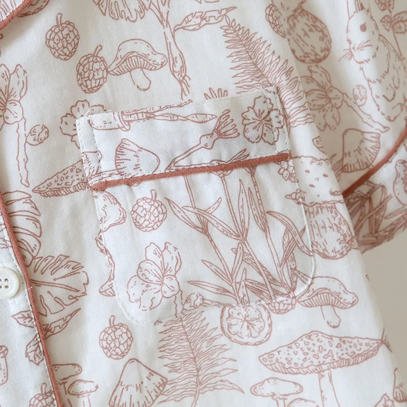 Pijama Rabbit Print Americano Feminino Curto