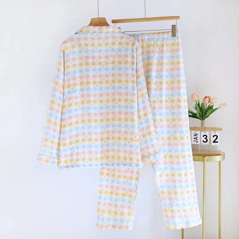 Pijama Casa Poesia Feminino Longo em Algodão
