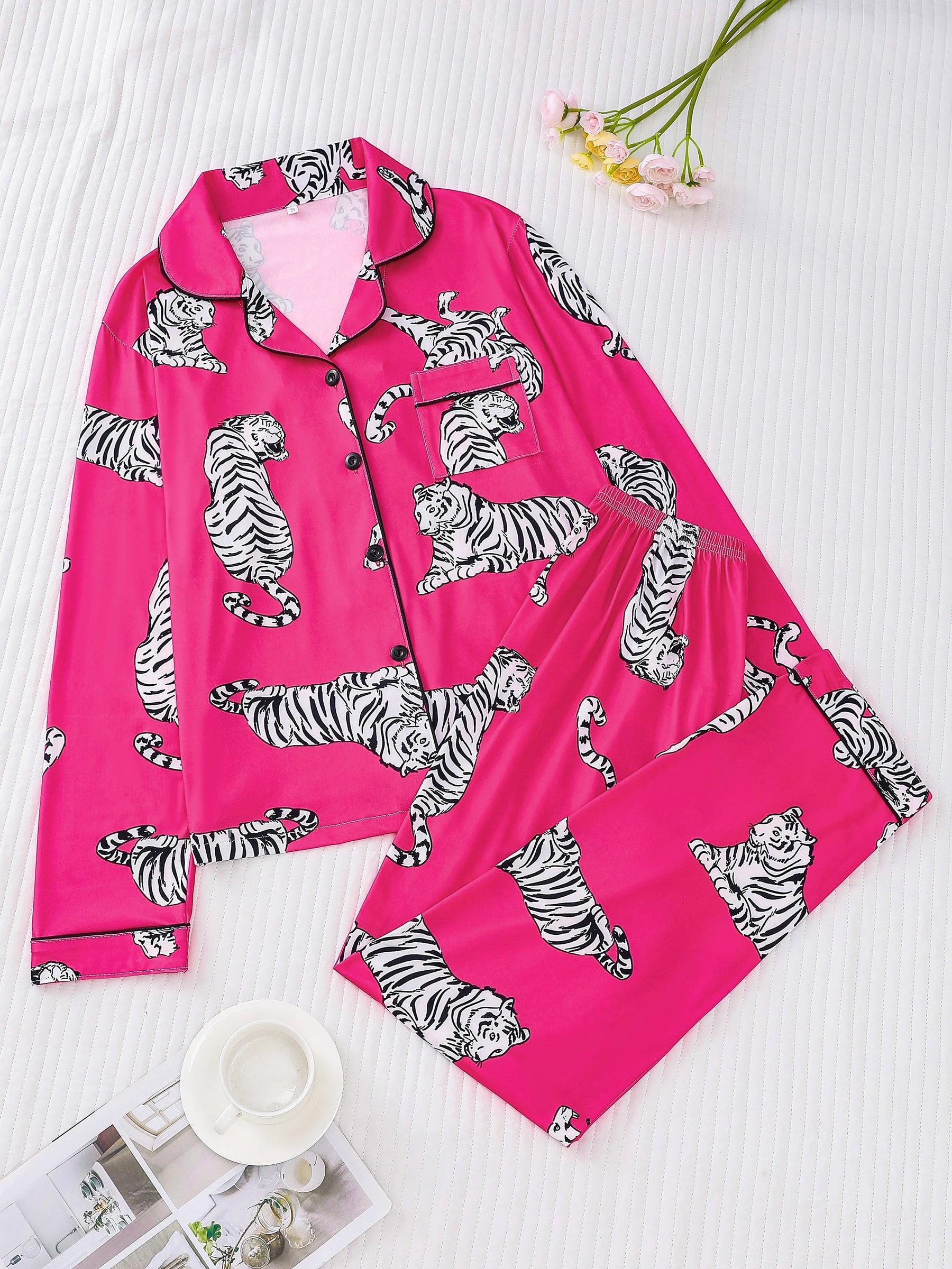 Pijama Pink Tiger Americano Feminino Longo
