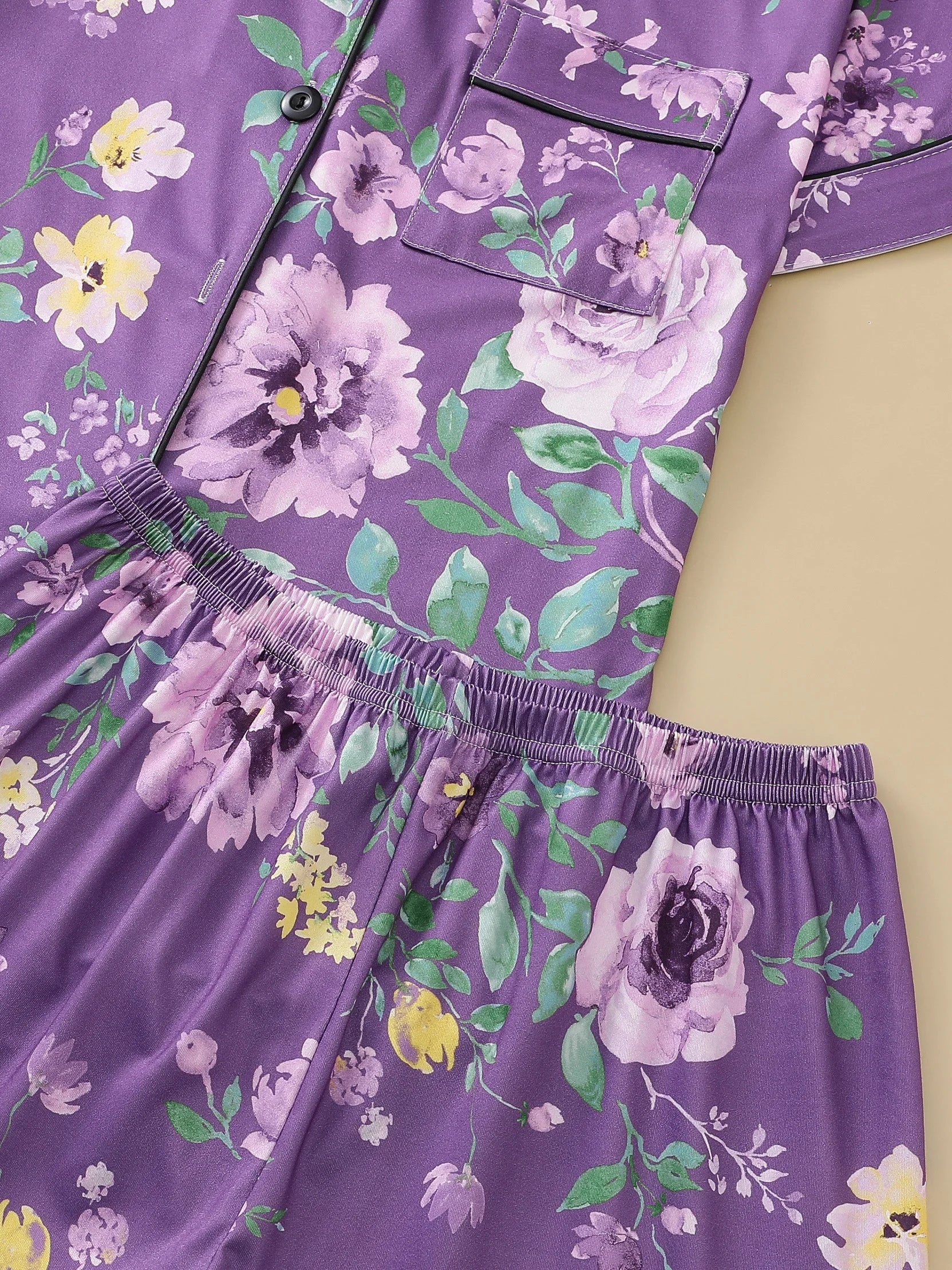 Pijama Lavanda di Sera Americano Feminino Curto