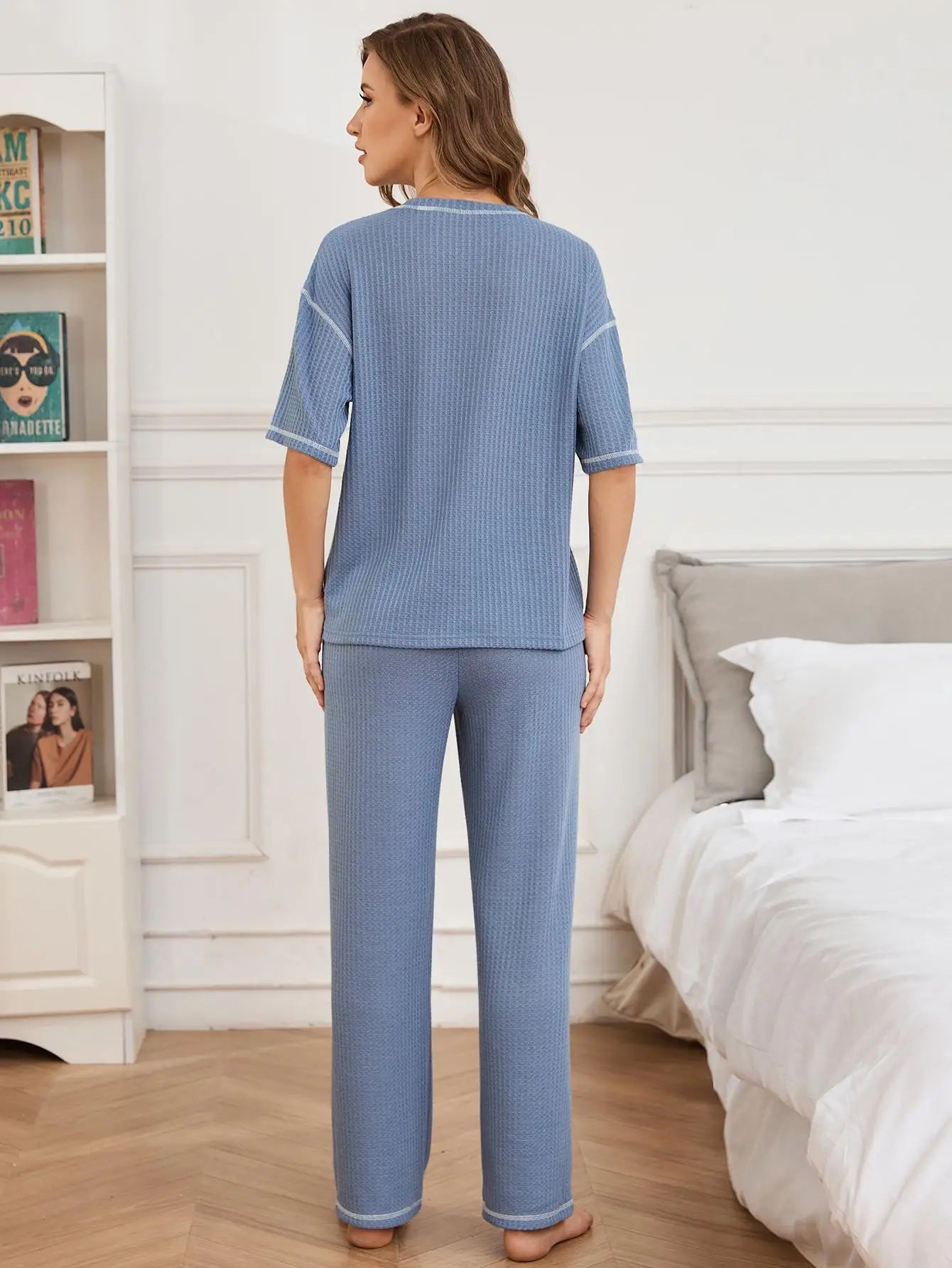 Pijama Calm Blue Feminino Longo