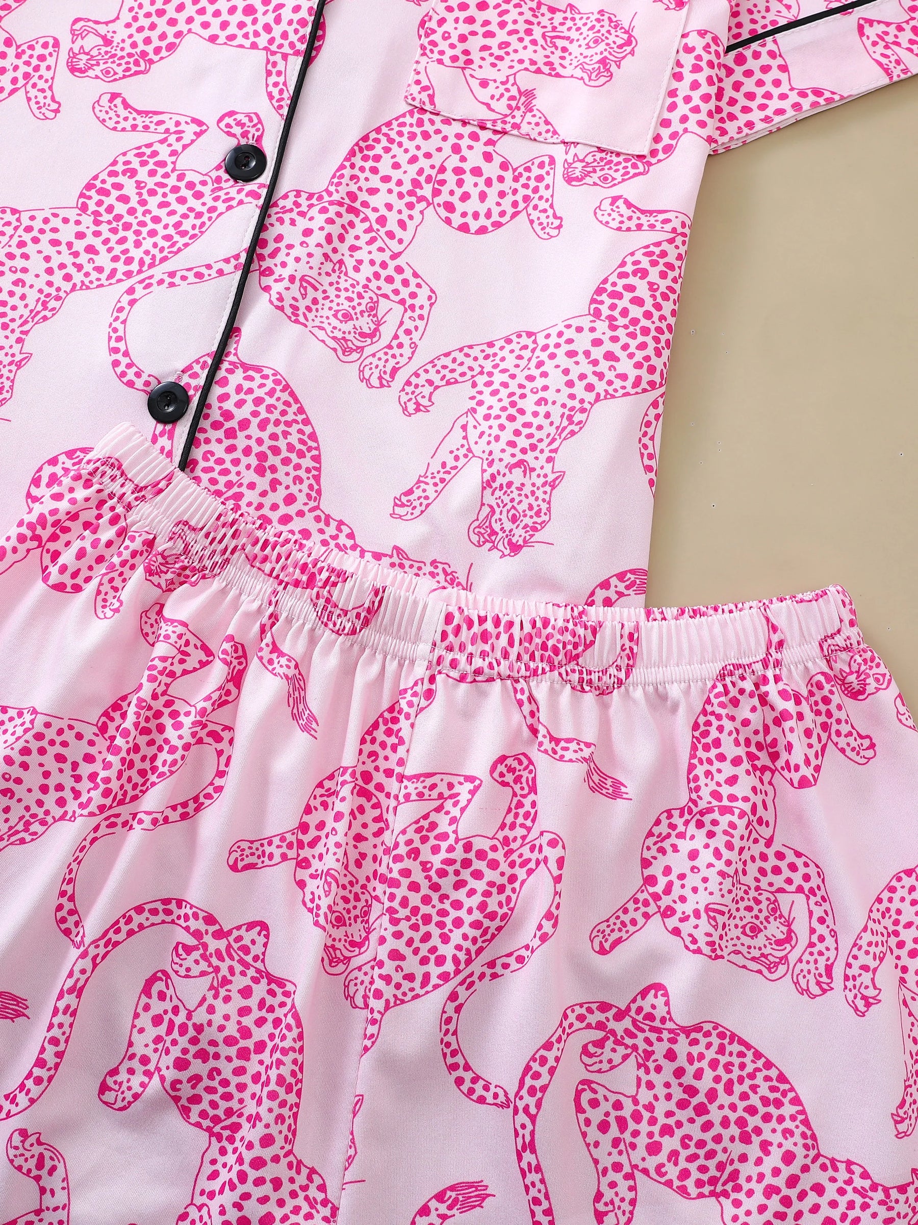 Pijama Pink Panthera Americano Feminino Curto