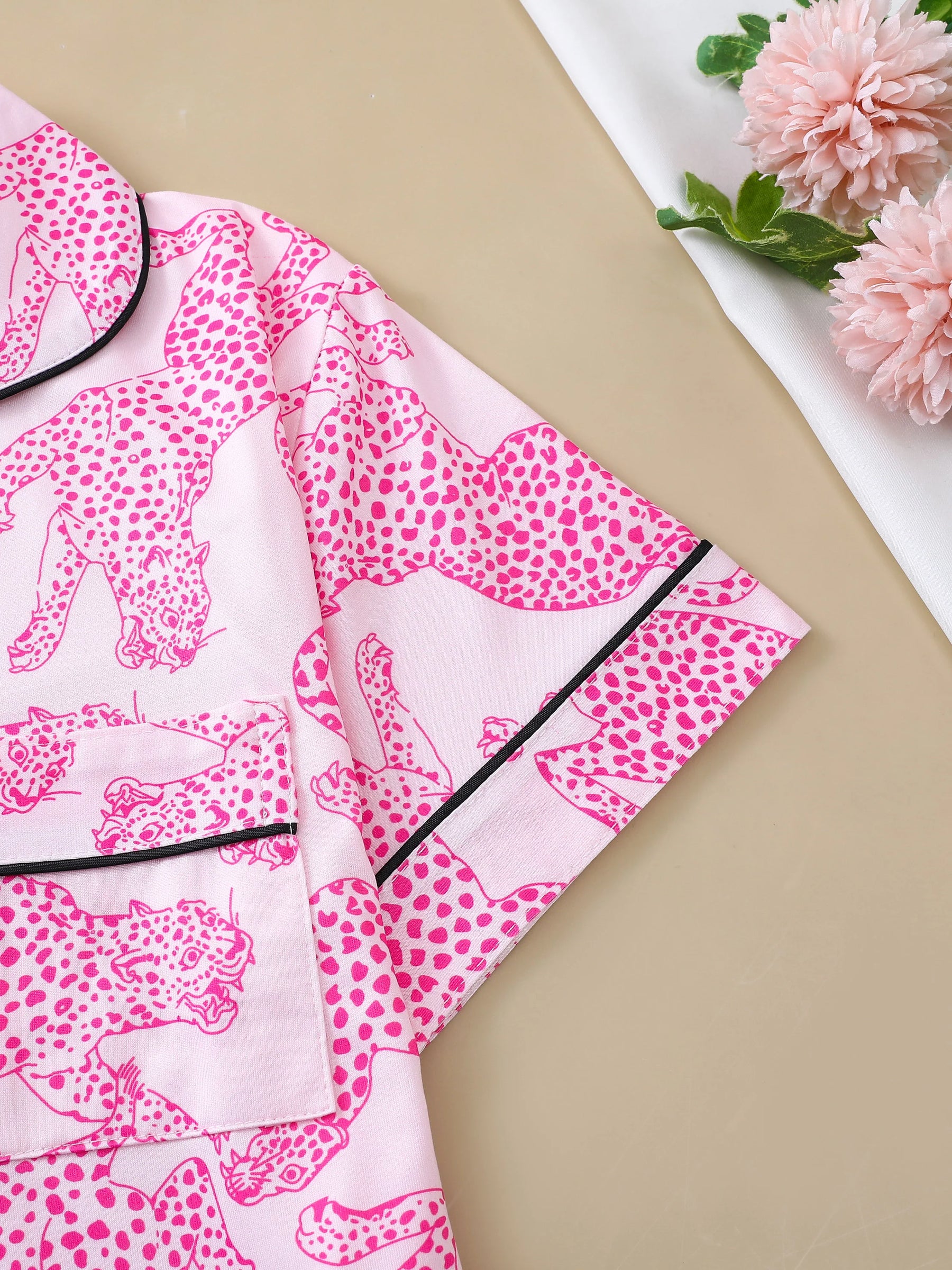 Pijama Pink Panthera Americano Feminino Curto