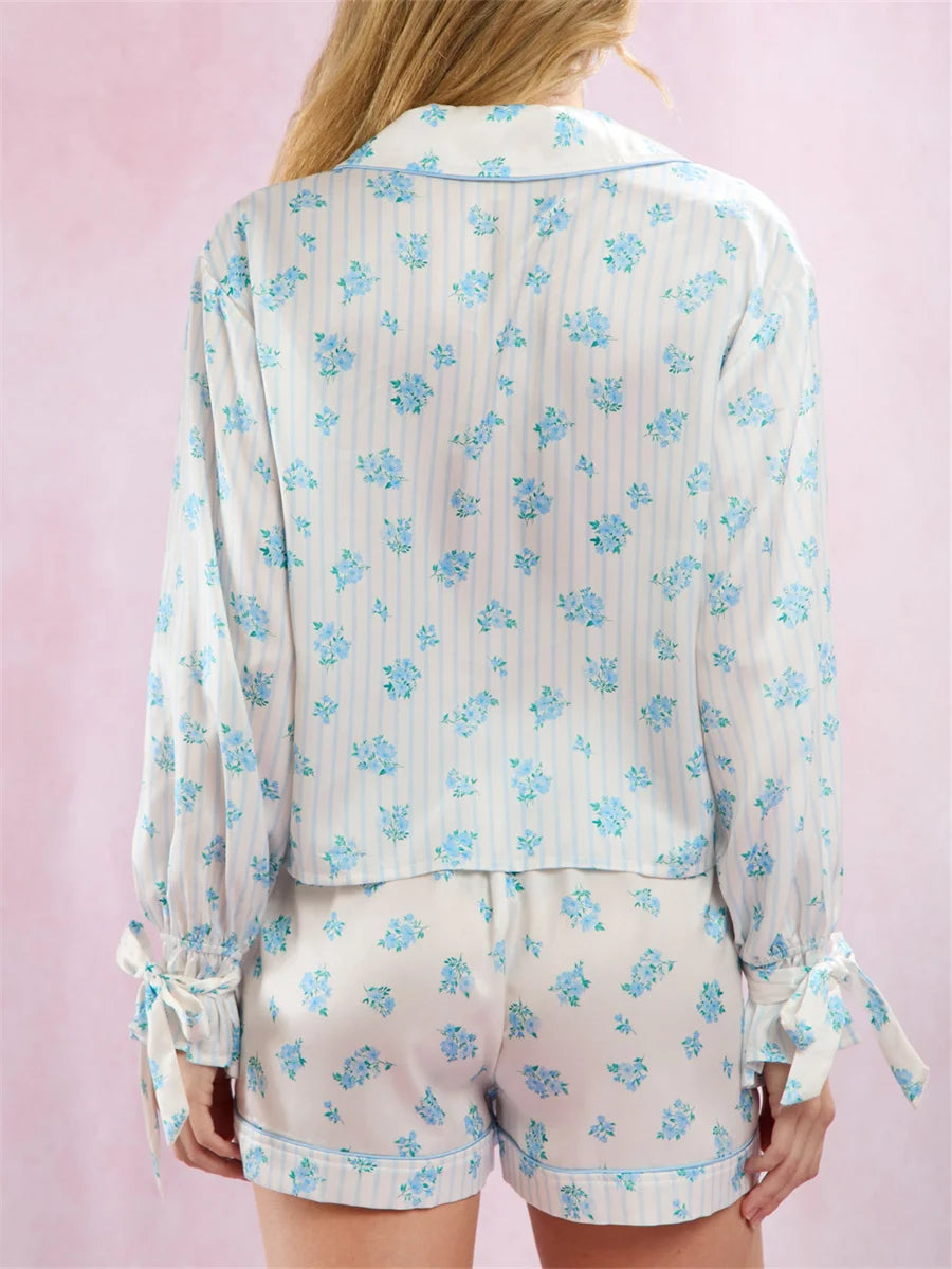 Pijama Rosé Vintage Americano Feminino Curto