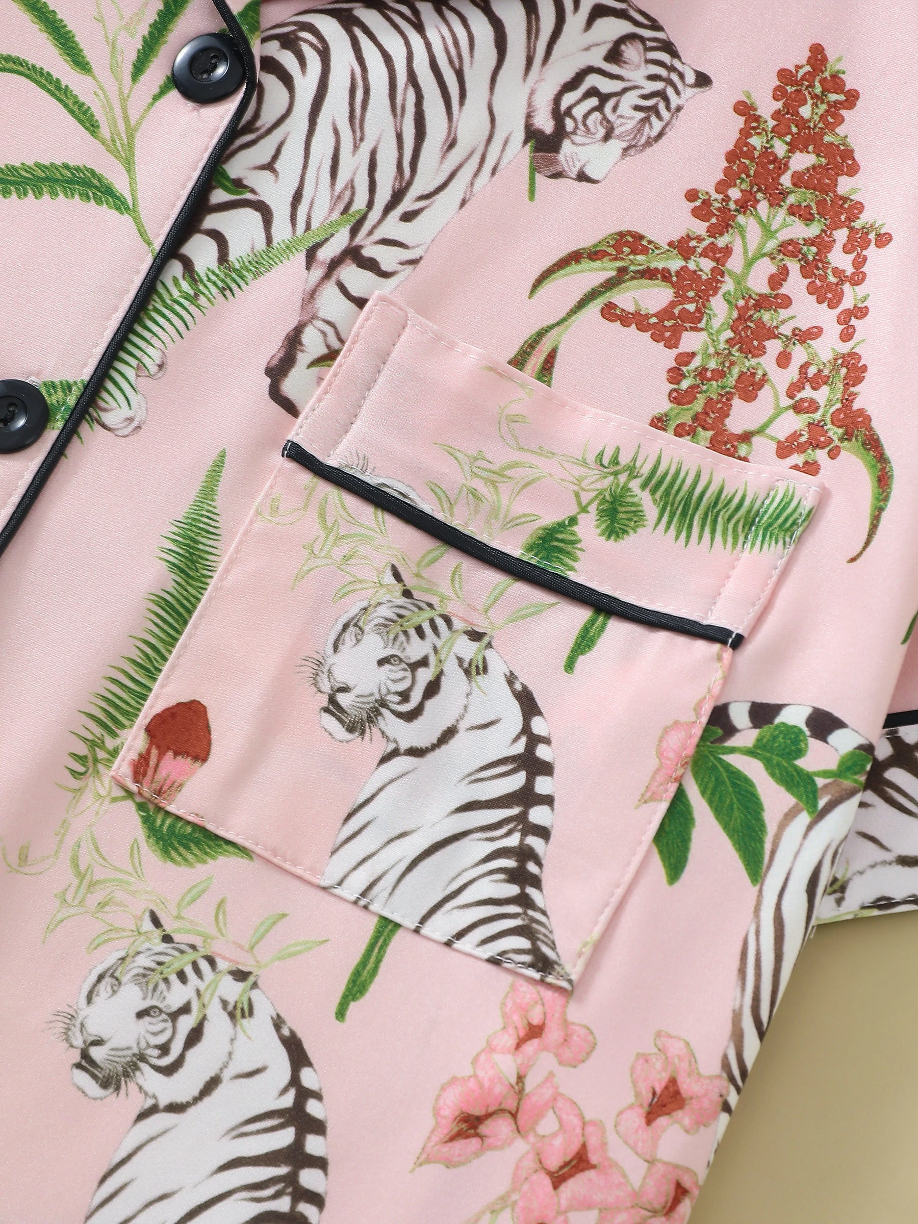 Pijama Tigre Imperial Americano Feminino Curto