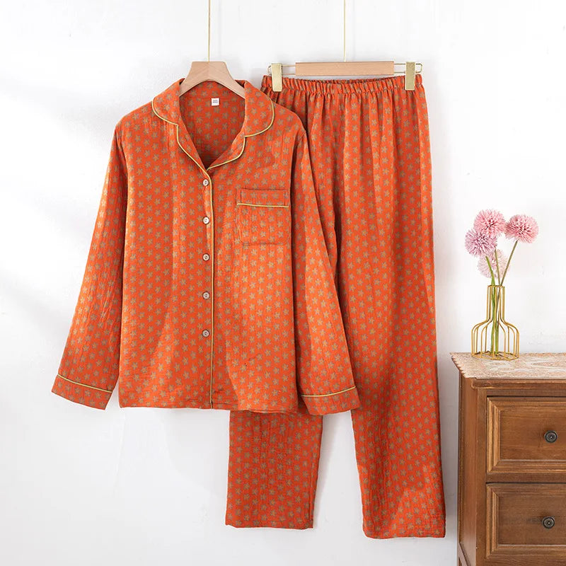 Pijama Sunny Bloom Feminino Longo em Algodão