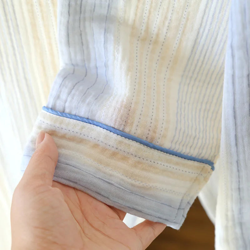 Pijama Céu de Fios Femino Longo em Algodão