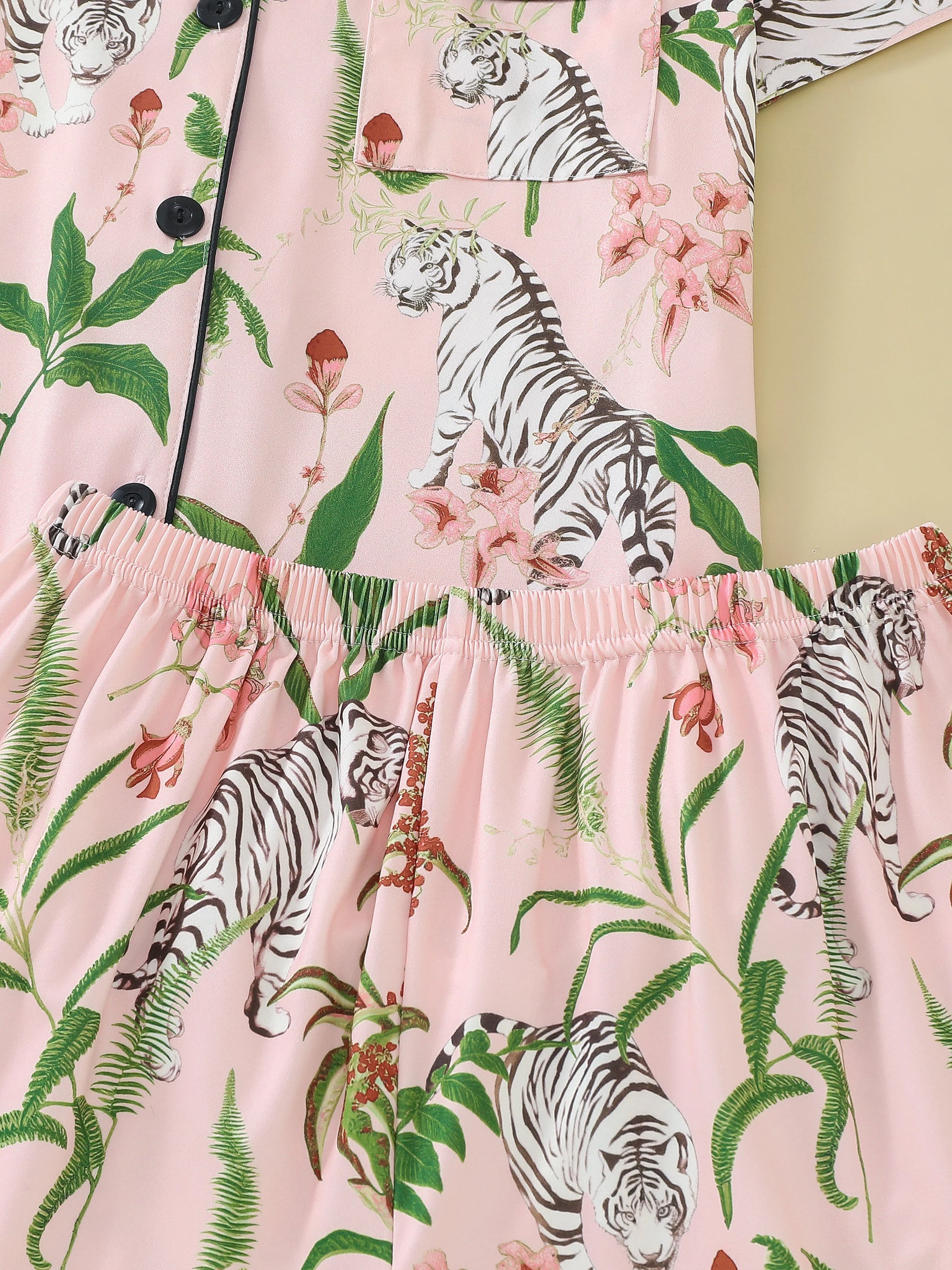 Pijama Tigre Imperial Americano Feminino Curto