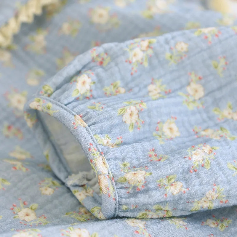 Pijama Flor da Manhã Feminino Longo em Algodão