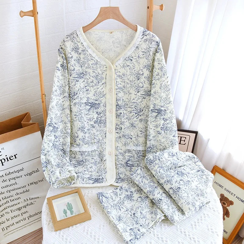 Pijama Bleu Antique Feminino Longo