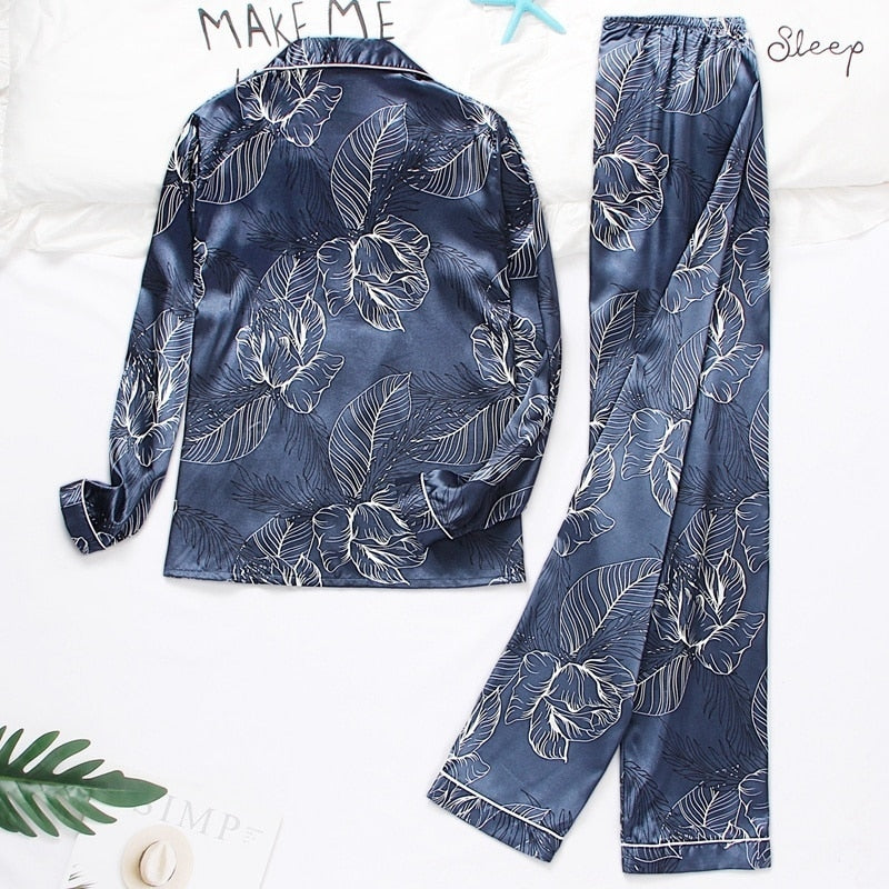 Pijama Florença em Cetim Americano Longo