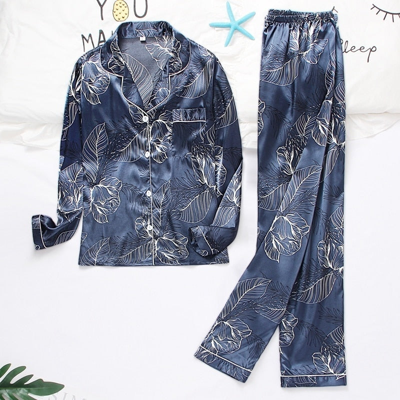 Pijama Florença em Cetim Americano Longo