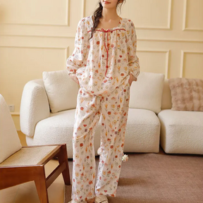 Pijama Aurora de Algodão Feminino Longo