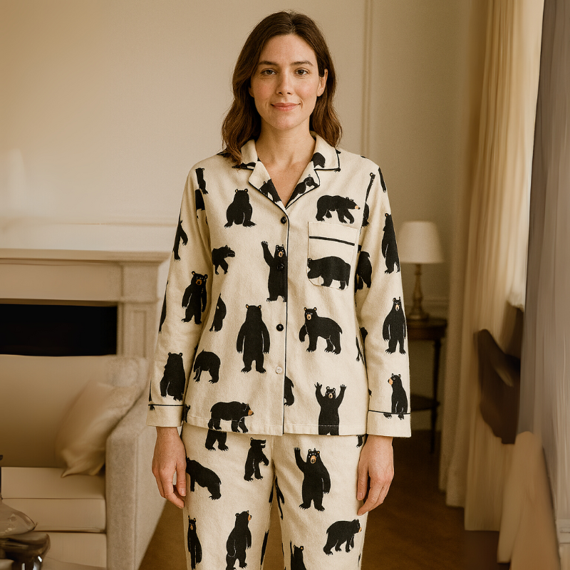 Pijama Savage Bear Americano Feminino Longo