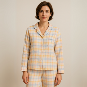 Pijama Casa Poesia Feminino Longo em Algodão