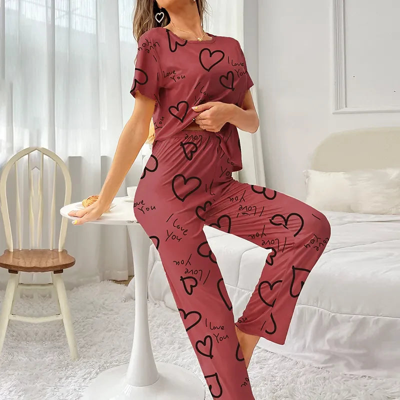 Pijama Fall In Love Feminino Longo