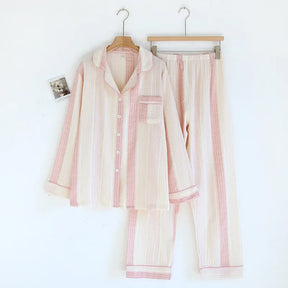 Pijama Céu de Fios Femino Longo em Algodão