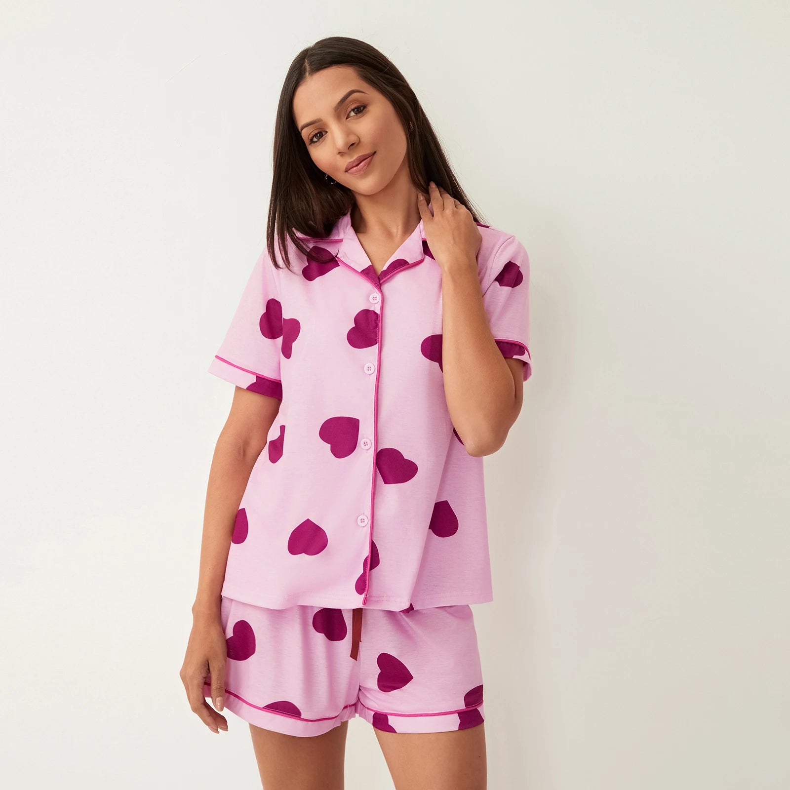 Pijama Valentine Americano Feminino Curto