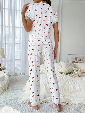 Pijama Cherry Lace Feminino Longo