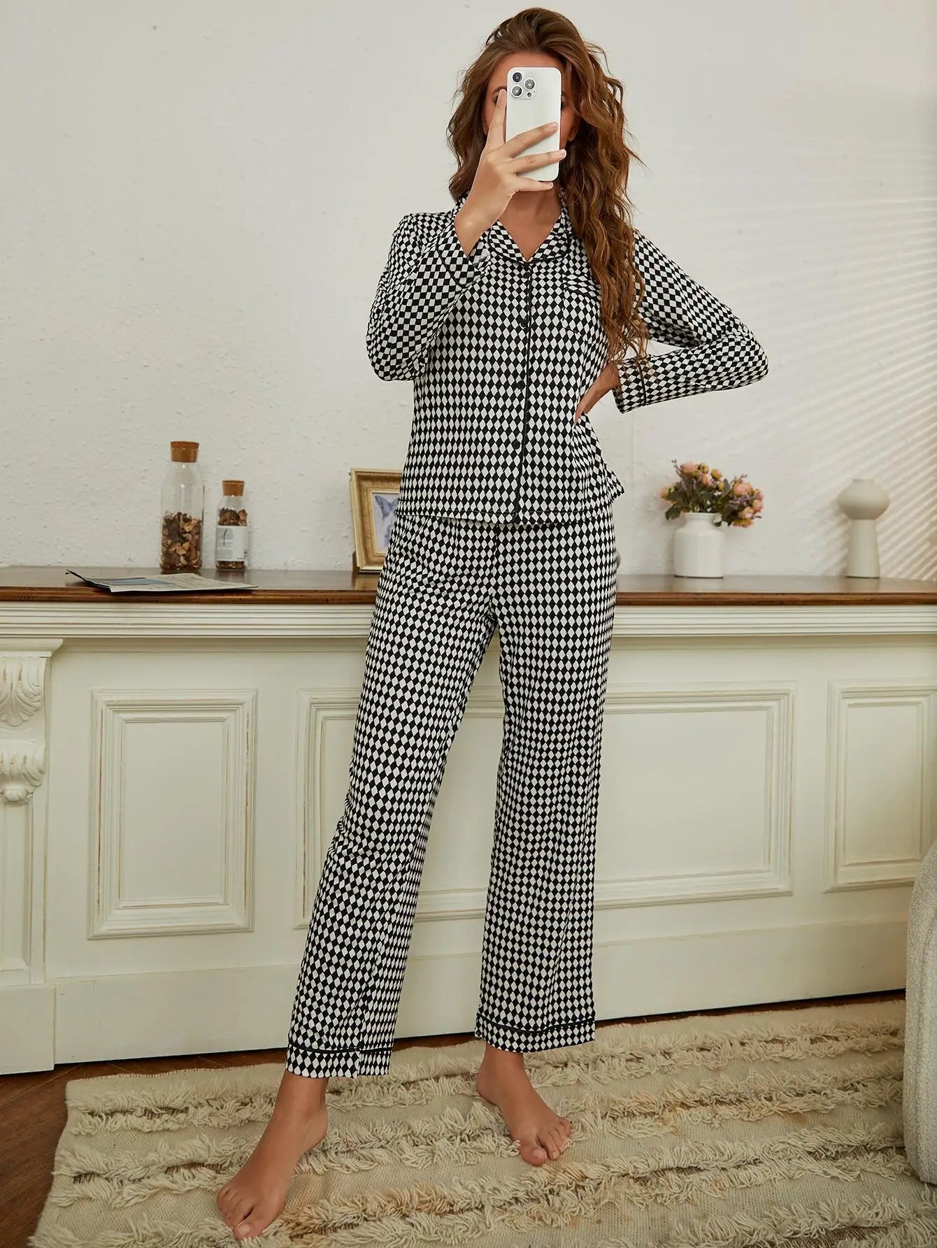 Pijama Classic Hound Americano Feminino Longo