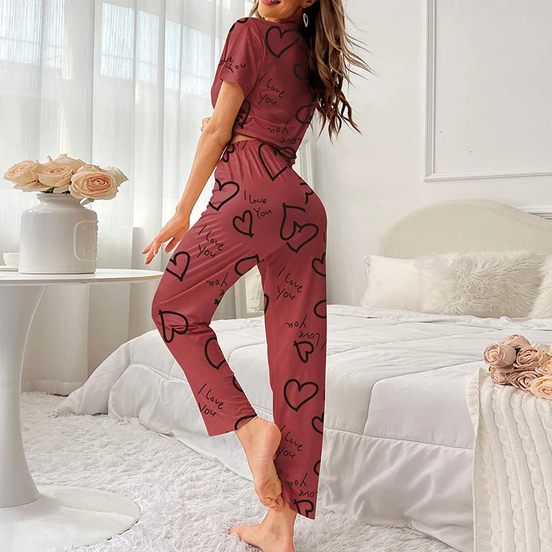 Pijama Fall In Love Feminino Longo