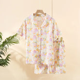 Pijama Borboletas ao Vento em Algodão Feminino Longo
