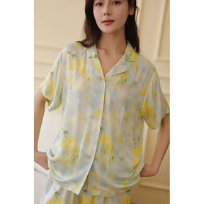 Pijama Brisa de Primavera Feminino Longo