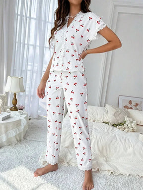 Pijama Cherry Lace Feminino Longo