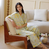 Pijama Brisa de Primavera Feminino Longo