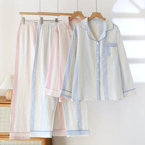 Pijama Céu de Fios Femino Longo em Algodão