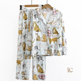 Pijama Funny Cats Americano Feminino Longo